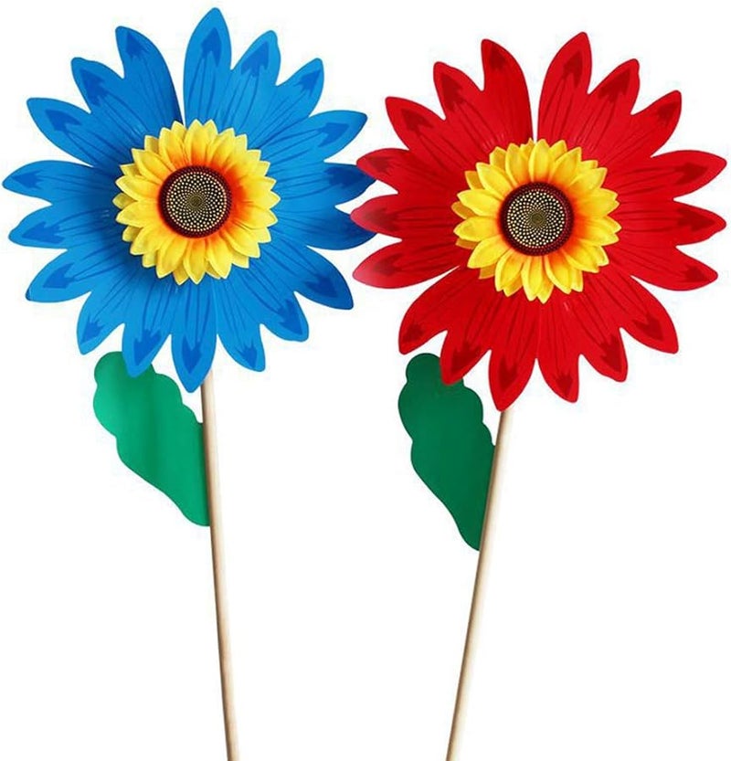 حديقة طاحونة هواء دوار الشمس الصفراء حفلة خارجية ديكور ساحة خارجية سهلة التركيب هدية - Image 3